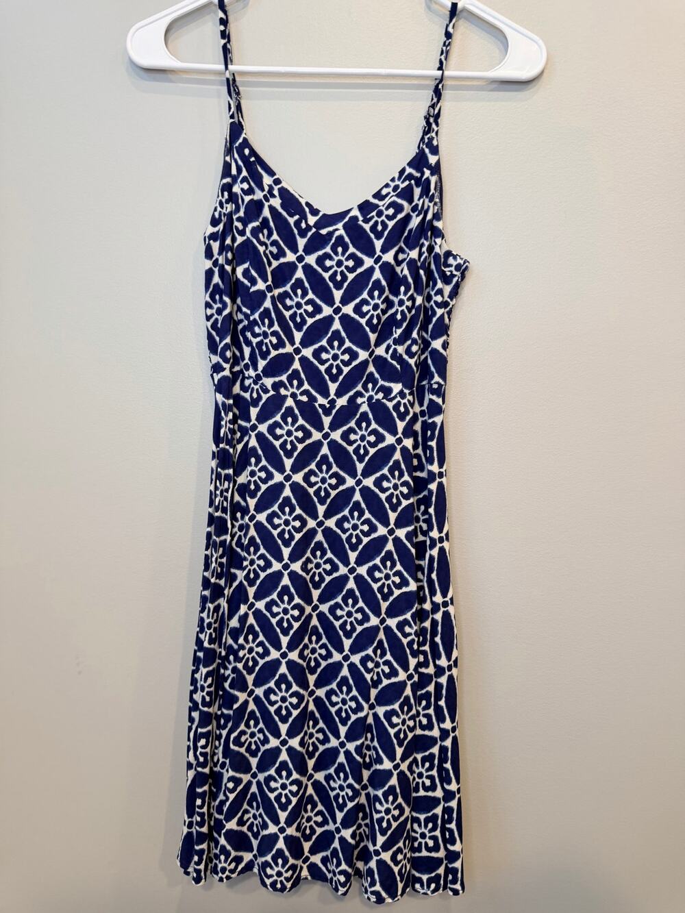 Old Navy Navy White Geometric Tile Print Smocked Cami Sundress S Petite Small